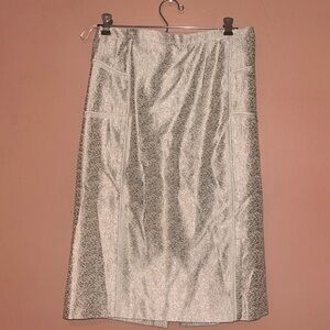 J. Crew COLLECTION Silver Pencil Skirt
